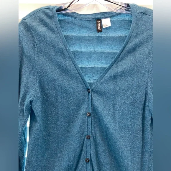 H&M Longline Blue V Neck Cardigan - Picture 4 of 5